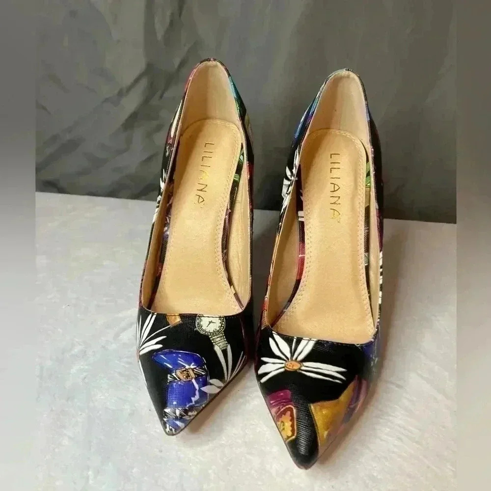 Liliana Multicolor Floral Heels
